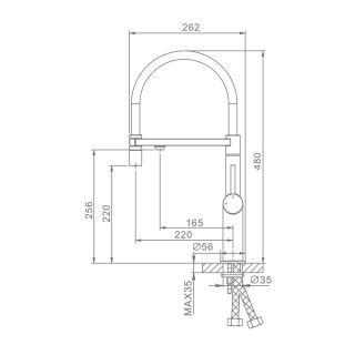Смеситель для кухни Raglo R20.63.05 с подключением фильтра сатин